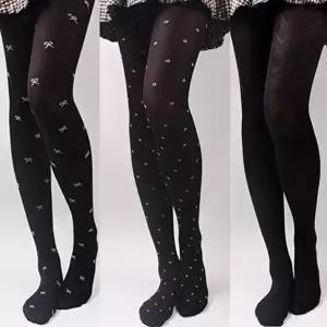 블랙스타킹 시크나인 도트 리본 패턴 스타킹 패션 팬티
