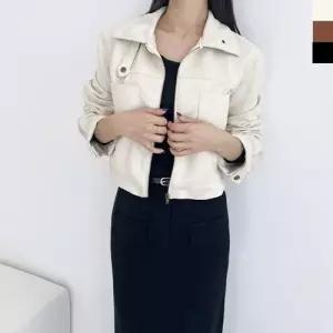 3446 스웨이드 라이더 자켓 REN 크롭 여자 여자라이더 WFLO50S