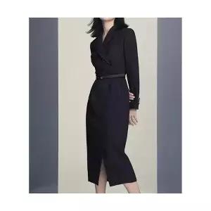 여자 고급 출근룩 정장 원피스 긴팔 벨트 스커트 슬림핏 더블 트임 SPO마켓4