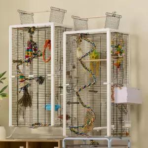 앵무새케이지 대형 새장 둥지 아크릴 이동식 놀이터 투명 날림장 스텐