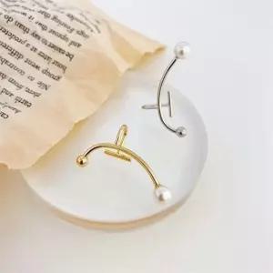 [토끼귀상점] 볼 탑 앤 진주  와이어 이어커프 귀찌