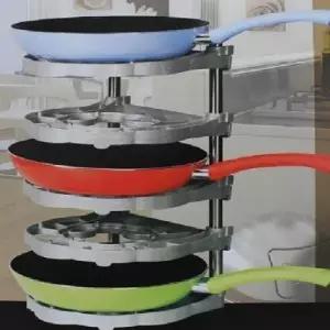 (SM)프라이팬정리대 5단 깔끔정리 주방선반