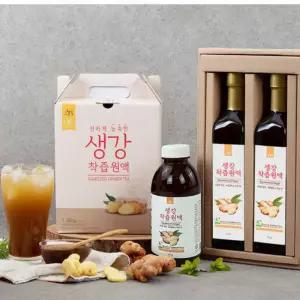 원액차 단체 선물세트 유리병 2병 생강착즙 세트 답례품 명절 630g 설날