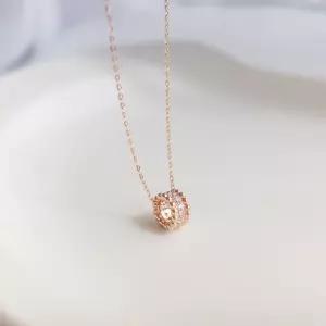 [오팔하우스]오팔하우스14k 밀그레인 큐빅 목걸이 OPDJN6110