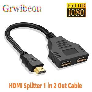 1080P HDMI 스플리터 듀얼 포트 1입력 2출력 케이블 남성-여성 HDTV 어댑터 노트북 TV 박스 모니터 호환