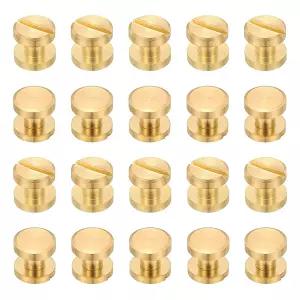 파티킬 시카고 나사 가죽 벨트 스크랩북 사진 앨범 골드용 M4x3mm 황동 연마 바인딩 포스트 리벳 20세트