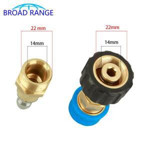 고압 세척기 황동 콘센트 어댑터 M22 x 1.5mm G1/4 Karcher LED 시리즈 용 퀵 커넥터 자동차 세탁기 압력