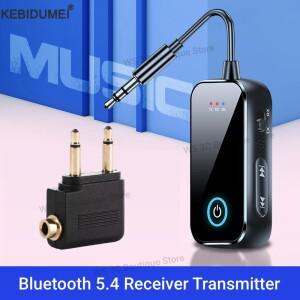 2in 1 Bluetooth 5.4 수신기 송신기 3.5mm AUX 잭 비행기 USB 동글 무선 오디오 어댑터 TV PC 스피커 차량