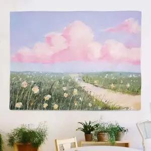 대형 패브릭 포스터 유화 꽃길 L 인테리어소품 벽장식