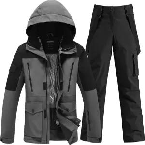 예파인 남성 스키복 투피스 단열 스노우슈트 스노우 재킷과 바지 세트 방수 겨울 스노보드복 아웃도어