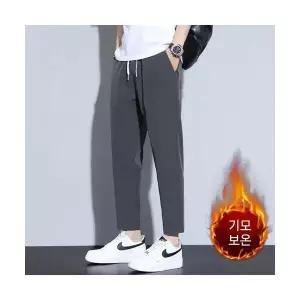 코아픽샵 남자 키작남 면 바지 추동 기모 스트레이트핏 속건 9부 꾹4