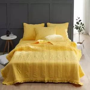침구세트 이불침구 침대침구세트 스프레드 퀸 세트 옐로우