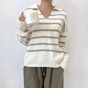 [NS홈쇼핑]블레오 여자 브이 카라넥 단가라 스트라이프 니트 DM2512161552[35686168]