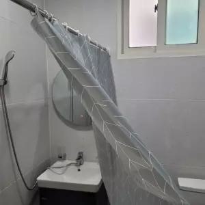 방수 샤워커튼 헤링본 패턴 그레이 색상 120x180 욕실 스타일 커튼