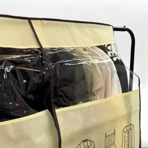 투명 부직포 행거 가리개 아이보리 색상 패브릭 옷걸이 커버 의류 보호