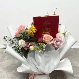 생일 축하 팝업카드 레드 케이크 디자인 기념일 카드 특별한 날