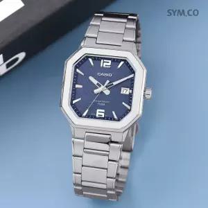 정품 스타샵 카시오 MTP-B195D-2A 스타일리시 빈티지 사각 금속 텍스쳐 남자 메탈 시계 c167