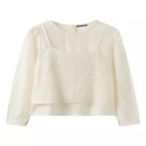 [미니멈에브리데이][미니멈 에브리데이]링클 시어 블라우스 뷔스티에 세트 (EC1BA005D)