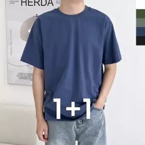 블레오 남자 오버핏 맨투맨 반팔 티셔츠 (1+1) DM2512161582