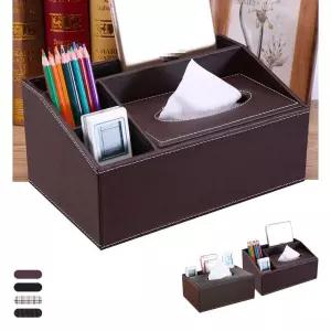 키밍 리모컨 정리 가죽 티슈케이스 4단정리 정리함