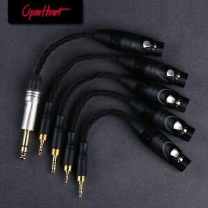 오픈하트 XLR 어댑터 케이블 4 핀 암 4.4mm 2.5mm 3.5 극 밸런스드 순은