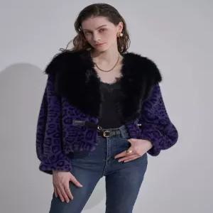 레오파드 빅카라 페이크 퍼자켓 MM12MJ301HJY