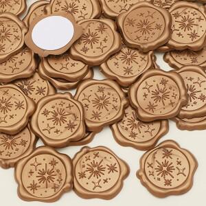 Star Wax Seal Stickers,25 Pack Envelope Wedding Invitation Antique Gold Adhesive for Party
