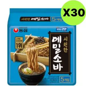 농심 메밀소바 모밀 봉지라면 멀티 대용량 5개입 X 30 BNA