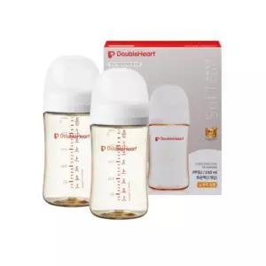 더블하트 아기 첫걸음 빨대컵 세트 240ml 화이트  BNA
