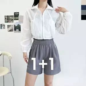 블레오 여자 린넨 여름 시원한 밴딩 반바지 (1+1) DM2512161601