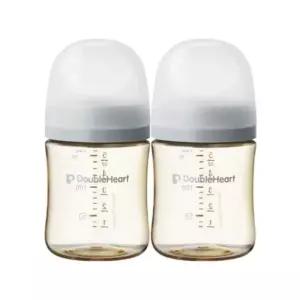 더블하트 아기 젖병 트윈팩 160ml 젖꼭지S, SS 그레이 BNA