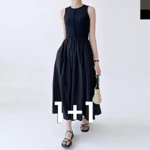 블레오 플레어 민소매 슬리브리스 롱 원피스 (1+1) DM251595