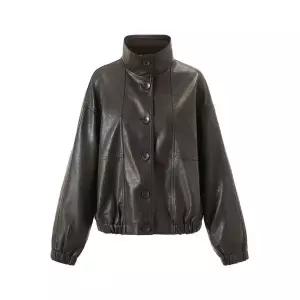 [하프클럽/GGPX]빈티지 반하이넥 레더 오버핏 긴팔 자켓 (GQAJK002D)