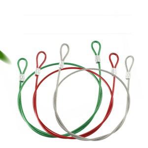 스테인리스 철사 로프 슬링 케이블 리프팅 어셈블리 고정 아이 루프 레드 블랙 그린 코팅