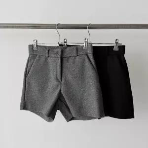 [다잇템] 여성 FW 페이크모직 3부 속밴딩 하프팬츠 미니멀리즘 편한 디자인
