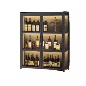 낮은장식장 유리 위스키 캐비닛 수납 선반 진열