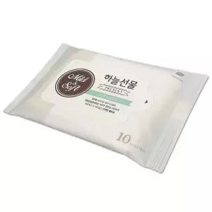 순한 성분 피톤치드 물 티슈 10매 휴대용 저자극 손세정 위생용 일회용