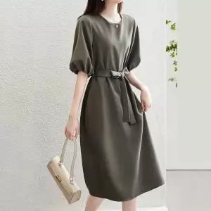 블레오 여자 퍼프 반팔 소매 스트랩 원피스 DM2512161263