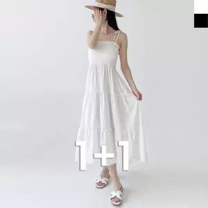 [NS홈쇼핑]블레오 여름 튜브탑 끈나시 스모크 롱원피스 (1+1) DM2516543[35685883]