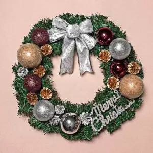 크리스마스 YVO560I4 리스 크리스마스조화 겨울소품 리스꾸미기