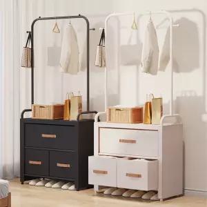 서랍 행거 옷장 이동식 수납행거 원룸 스탠드옷걸이 2단