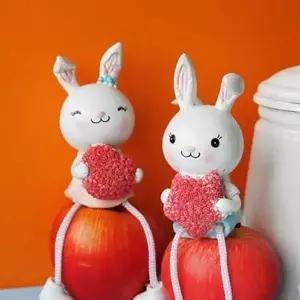 앉은 GWR804Q2 하트 토끼 2P세트 장식인형 미니어처 토끼인형
