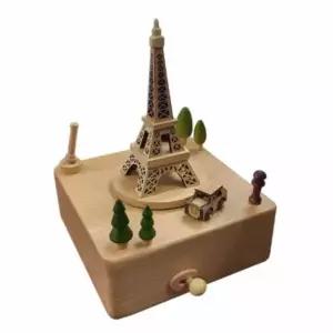 원목오르골 NRO213S3 에펠탑 엔틱오르골 귀여운장식품 태엽오르