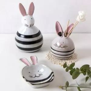 빈티지 MBS138J5 가로줄 토끼장식 3종류