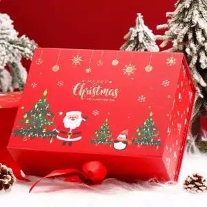 크리스마스 리본 선물상자 자석상자 레드(대)