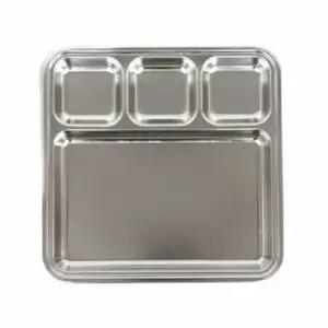 스텐 610LGA43 4칸 트레이 나눔 접시 성인스텐식판 스테인리스식판