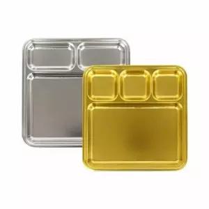 티타늄 631PLM71 4칸 트레이 캠핑식판 고기집접시