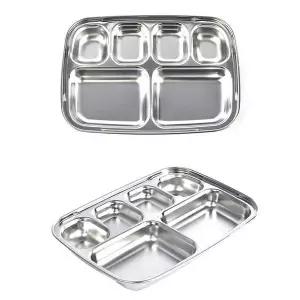 스텐27종 188SNE02 유치원 어린이 식판 4찬용 25.8x18.5cm 18호