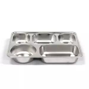 스테인레스 761KAA74 304 깊은 5칸 성인용 병원 급식 스텐 식판