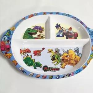 멜라민 497TNM83 타원식판 공룡메카드